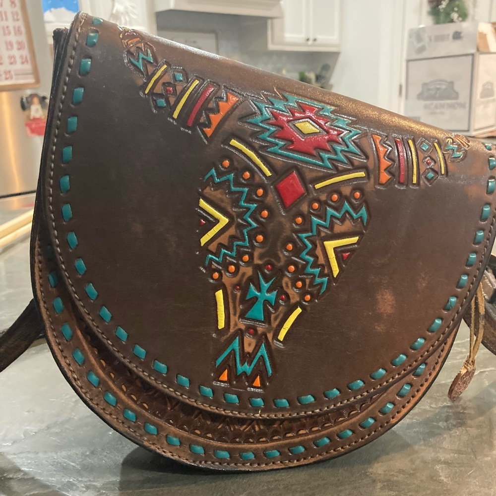 Rodeo Cowgirl Vintage Double J saddlery saddlebag purse longhorn. Beautiful.